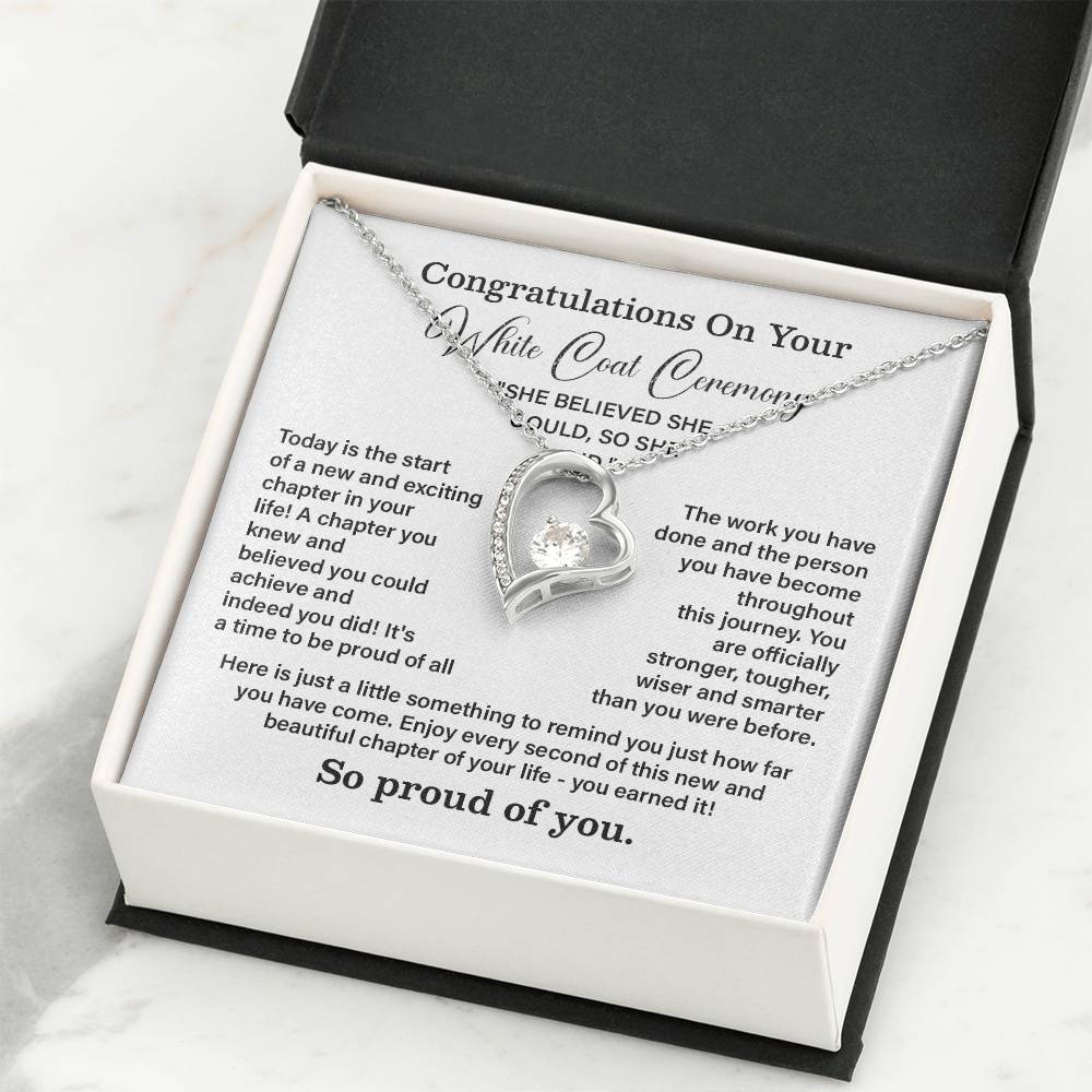 Congratulations On Your White Coat Ceremony New Adventures Necklace Hard Work Pay Off Necklace Enjoy The Journey Necklace Personal Growth Jewelry Daily Inspiration Necklace Heartfelt Message Necklace Congratulation Necklace She Believed She Could Necklace