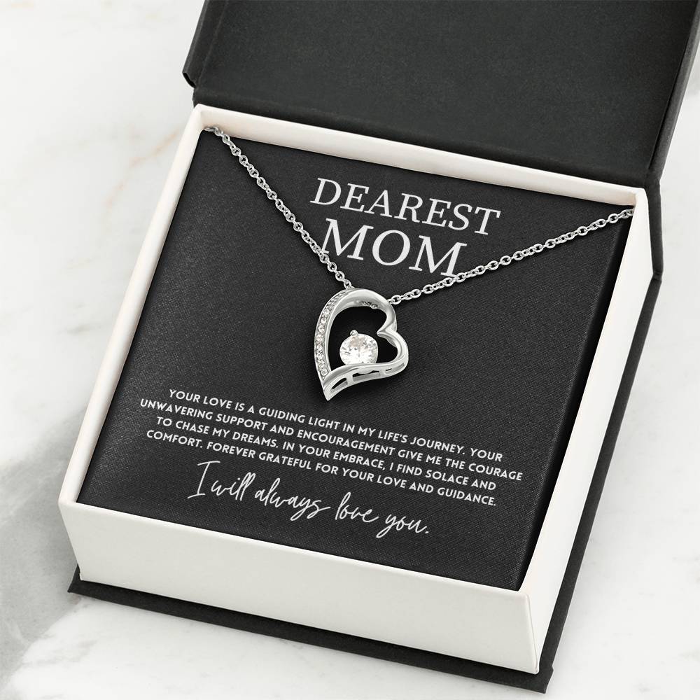 Dearest Mom, Best Necklace Gift From Son Necklace With Heartfelt Message Thoughtful Necklace Gift Best Mother’s Day Necklace Gift Jewelry Gift Love And Support Necklace Gift Inspirational Jewelry Gift Heart Pendant Necklace