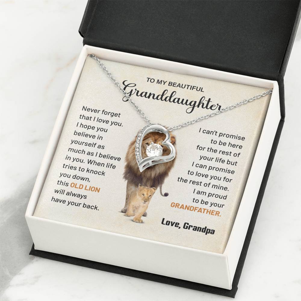 Granddaughter Gift from Grandpa with Lion Quote