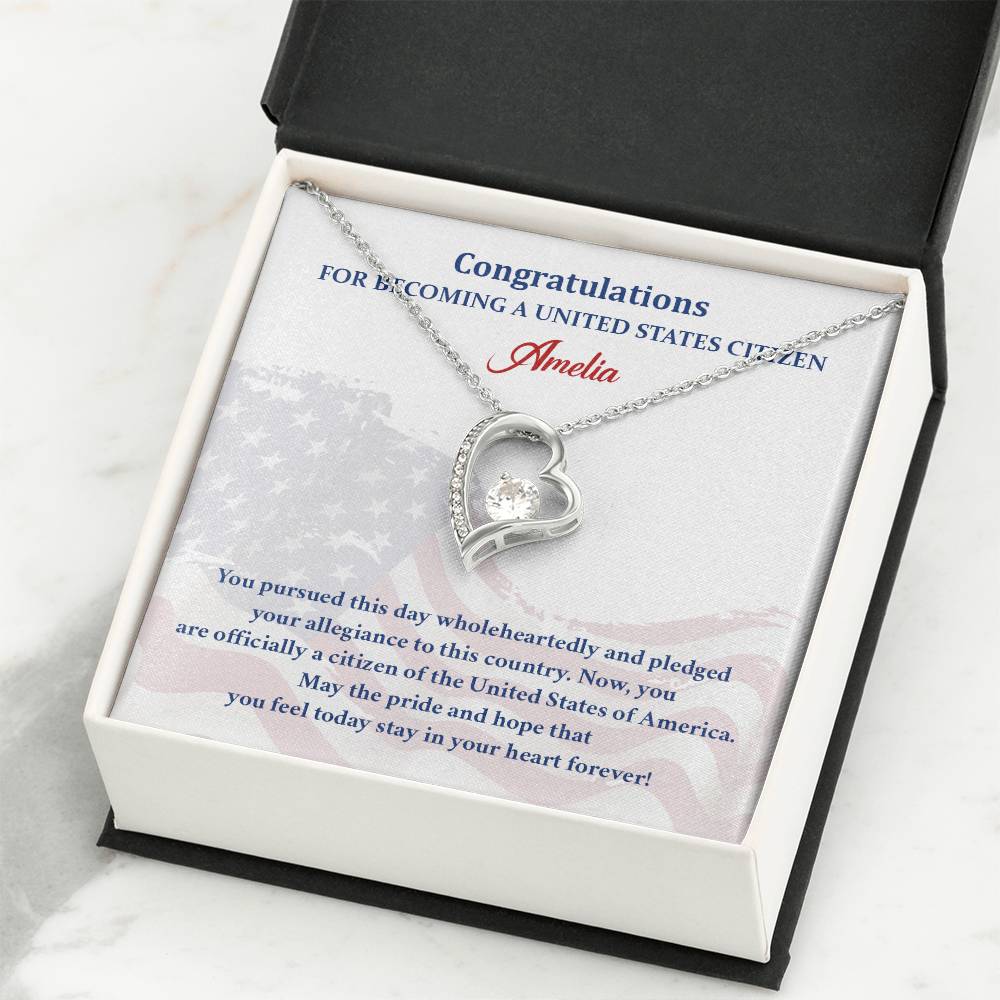 Congratulations Necklace For New U.s. Citizen Amelia Necklace For New U.s. Citizen Pledge Of Allegiance Necklace Gift For New U.s. Patriot U.s. Citizenship Success Necklace Gift For Citizenship Celebration Necklace For Proud New Citizen