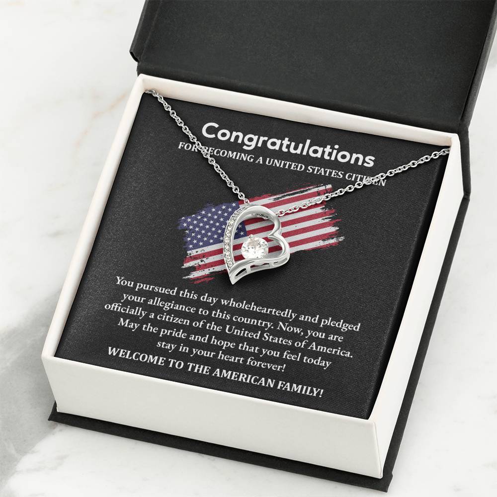 Congratulations Necklace For New U.s. Citizen Necklace For New U.s. Citizen Gift For U.s. Citizenship Success Necklace With Citizenship Message U.s. Citizenship Celebration Gift Jewelry For New U.s. Citizen Necklace For Citizenship Pledge