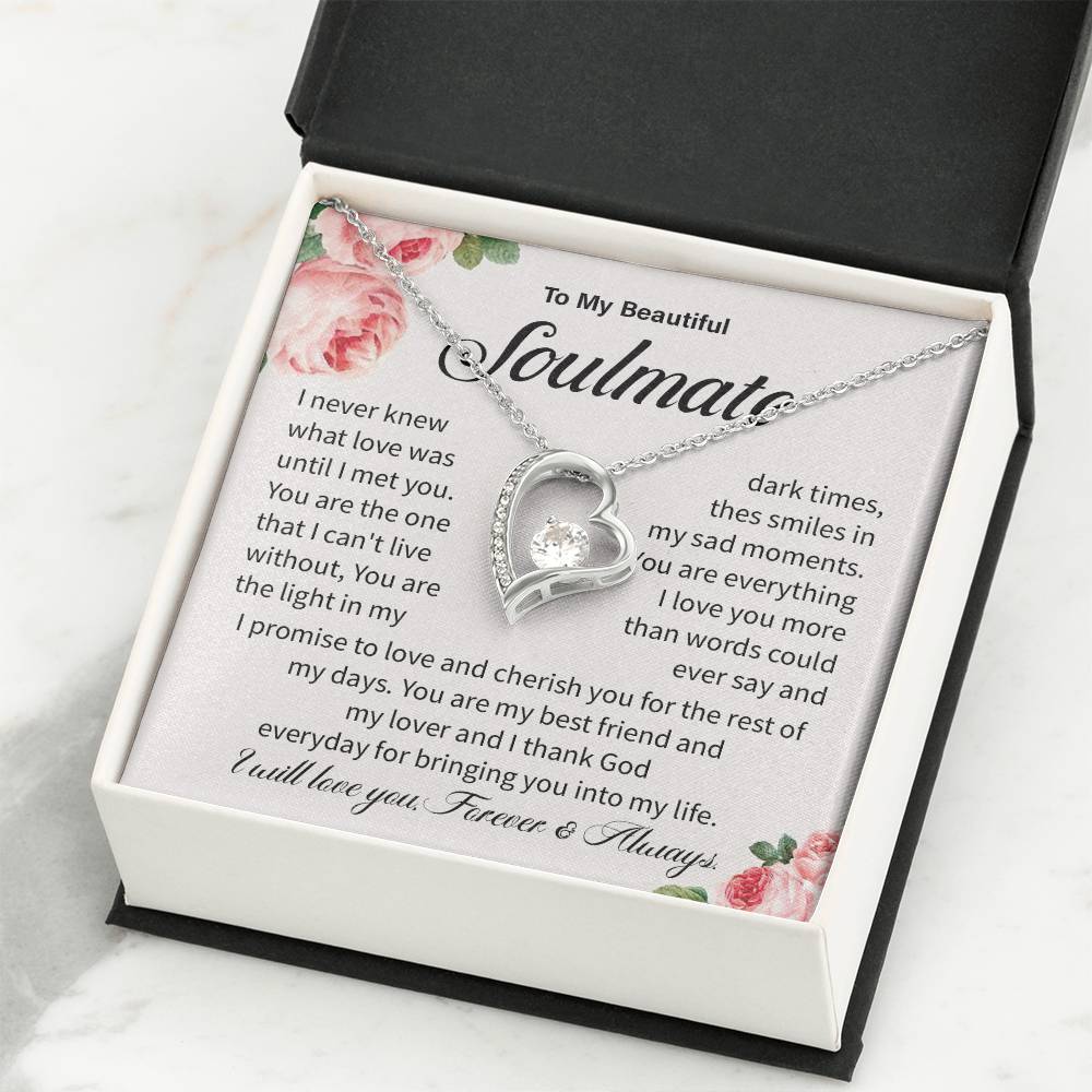 Soulmate Necklace Gift for Her – Love Message Card