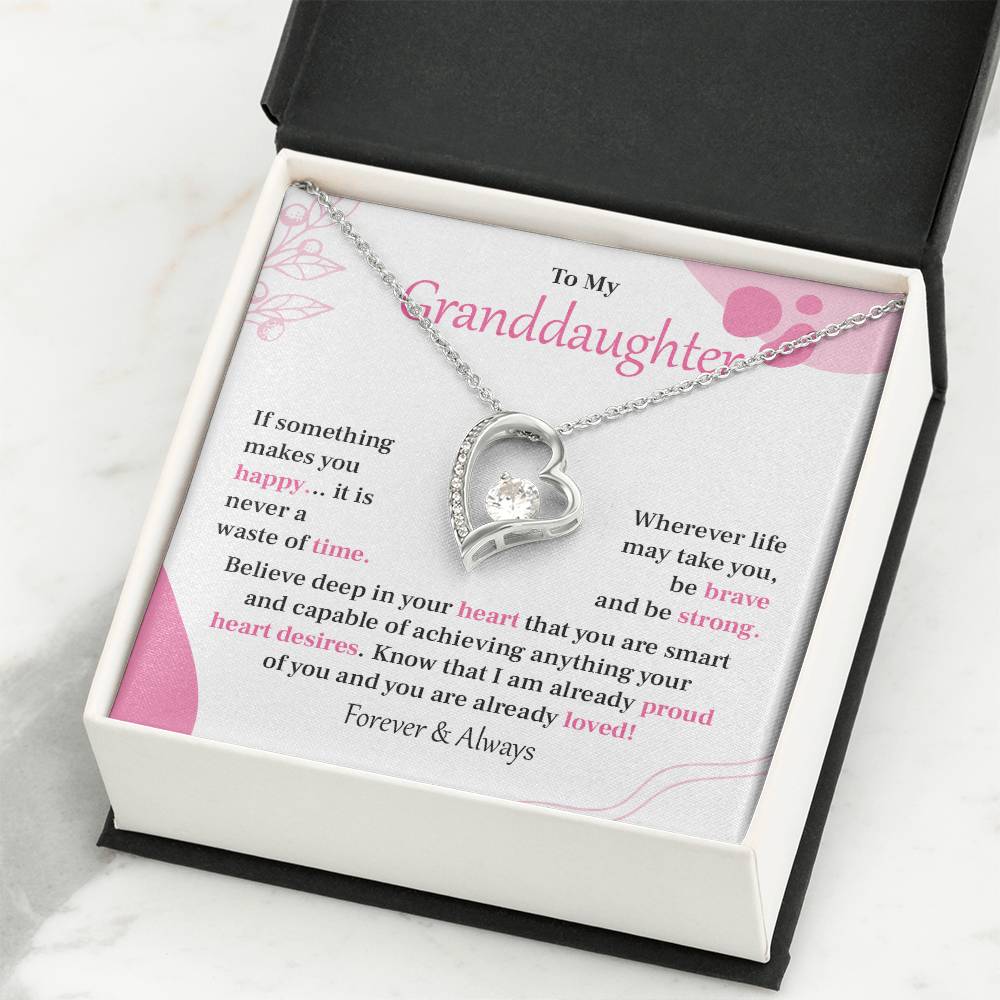 Encouraging Granddaughter Necklace with Heartfelt Message