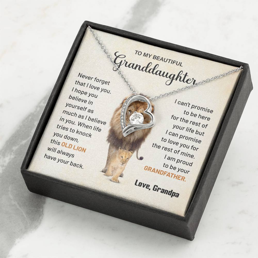 Granddaughter Gift from Grandpa with Lion Quote