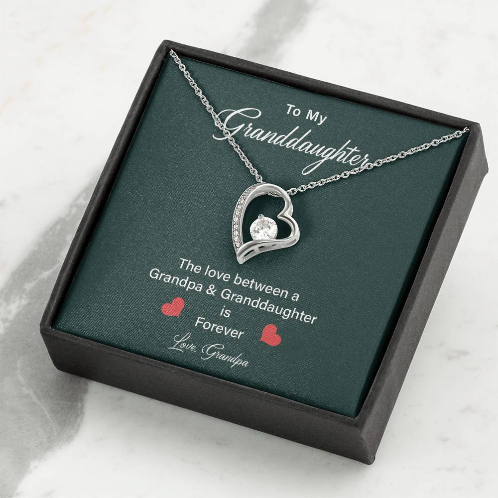 Granddaughter Heart Necklace from Grandpa – Gift Box