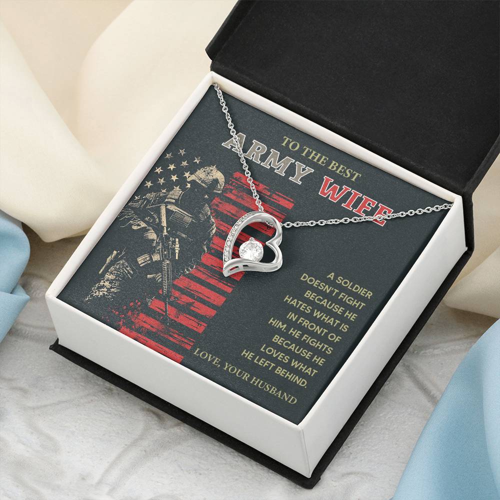 To the Best Army Wife  Best Army Wife Jewelry gift from husband Love and Support Necklace Emotional Support Jewelry Thank You Jewelry for Wives Unique Gift for Military Wives Romantic Gift for Army Wives My Beautiful Wife Jewelry Forever Together Necklace