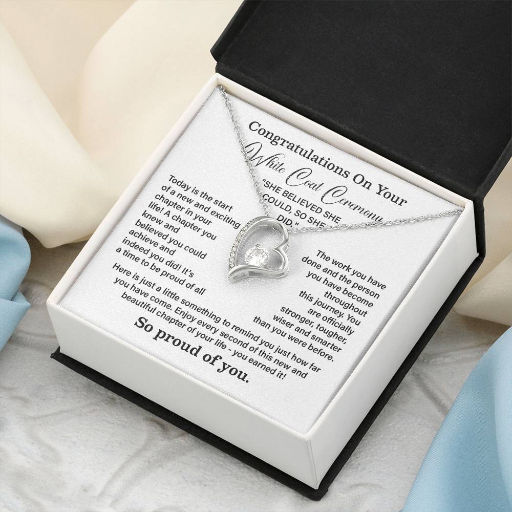 Congratulations On Your White Coat Ceremony New Adventures Necklace Hard Work Pay Off Necklace Enjoy The Journey Necklace Personal Growth Jewelry Daily Inspiration Necklace Heartfelt Message Necklace Congratulation Necklace She Believed She Could Necklace