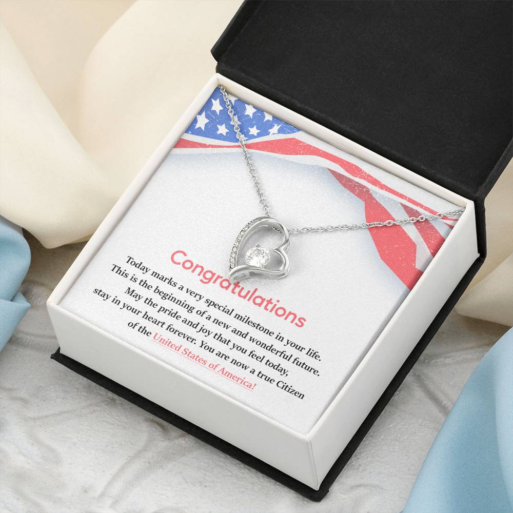 Congratulations Necklace For New U.s. Citizen Necklace For New U.s. Citizen Gift For New American Citizen Necklace With Citizenship Message Necklace For Official U.s. Citizen Gift For New U.s. Patriot Jewelry For New U.s. Citizen Jewelry For U.s.