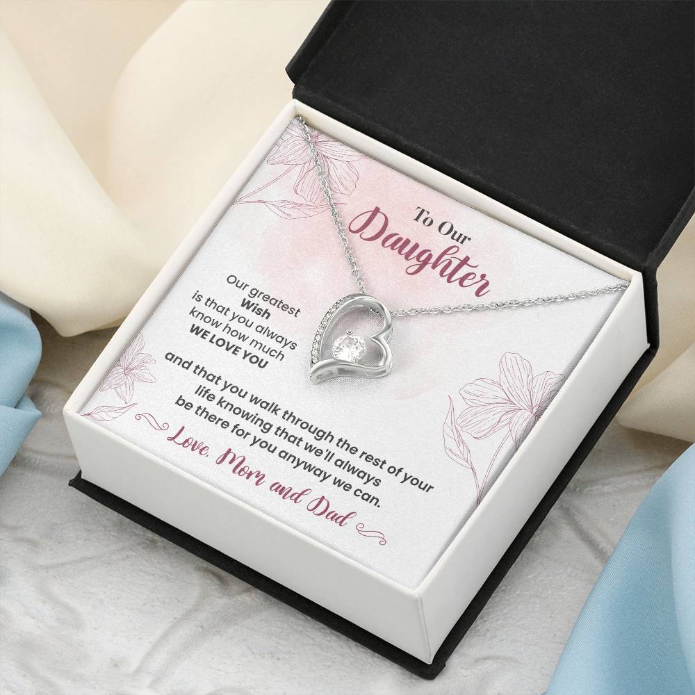 To Our Daughter Heartfelt Jewelry Gift Gift From Your Mom And Dad Caring Gift For Daughter Supportive Daughter Necklace Family Love Jewelry Gift Daughter's Journey Jewelry Best Wishes Jewelry Daughter's Strength Necklace Emotional Support Gift Warm Wishes