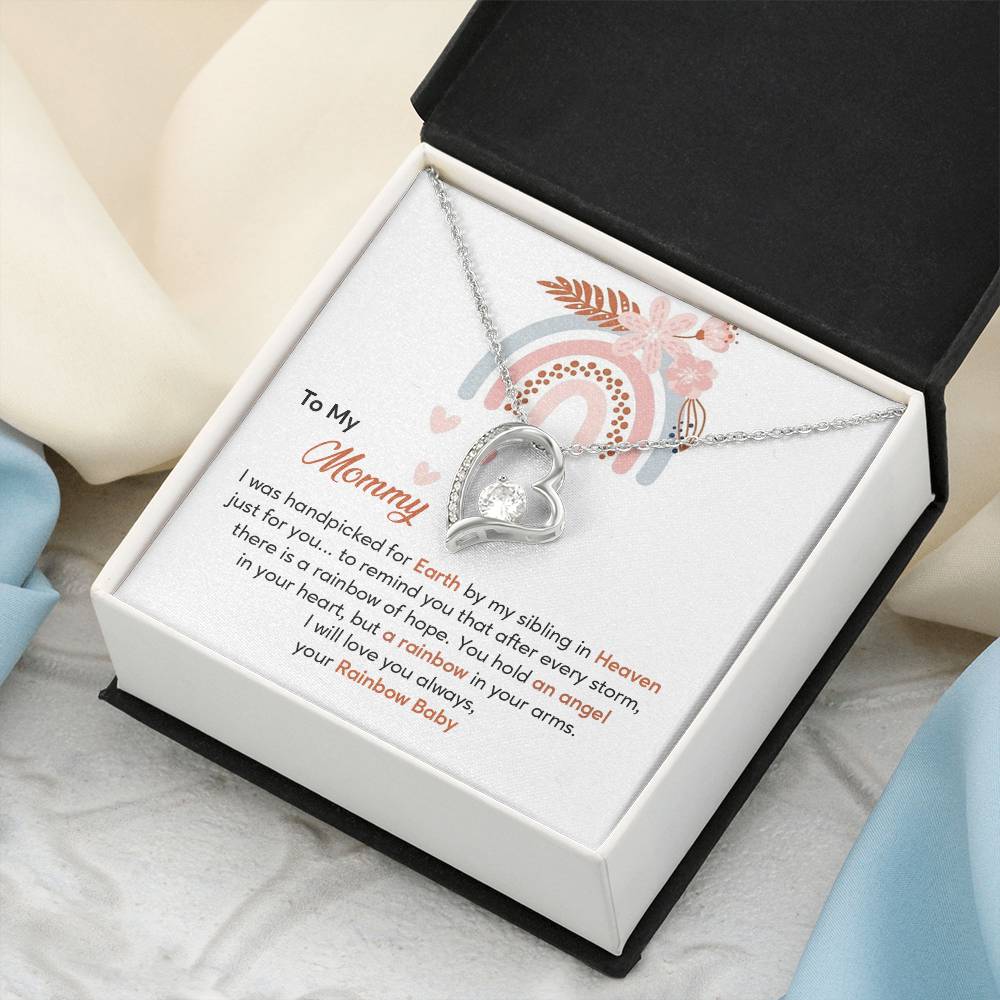 Rainbow Baby to Mom Necklace Gift with Message Card