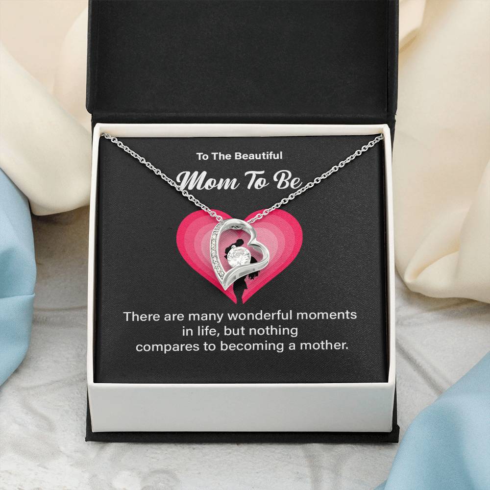 To The Beautiful Mom-to-be, Heartfelt Necklace For Her Elegant Jewelry For A Mom-to-be Thoughtful Necklace For Love And Support Sweet Pendant For A New Mom Elegant Pendant For A Mom’s Heart Thank You Gift For Motherhood Loving Message Necklace For Hope