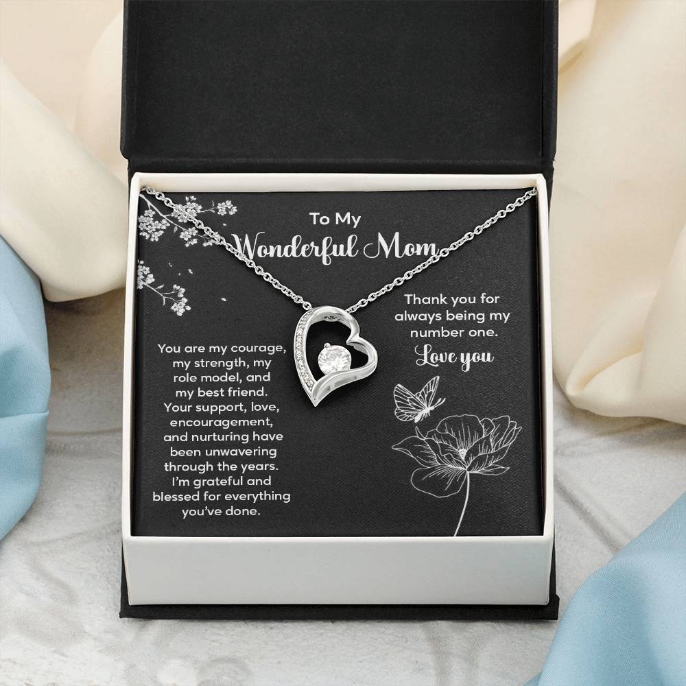 To My Wonderful Mom Elegant Jewelry Thoughtful Necklace For Family Love Sweet Gift For A Best Friend Heartfelt Necklace For Support And Care Sentimental Jewelry Thank You Pendant Beautiful Necklace Loving Gift For A Best Friend Loving Jewelry For Support