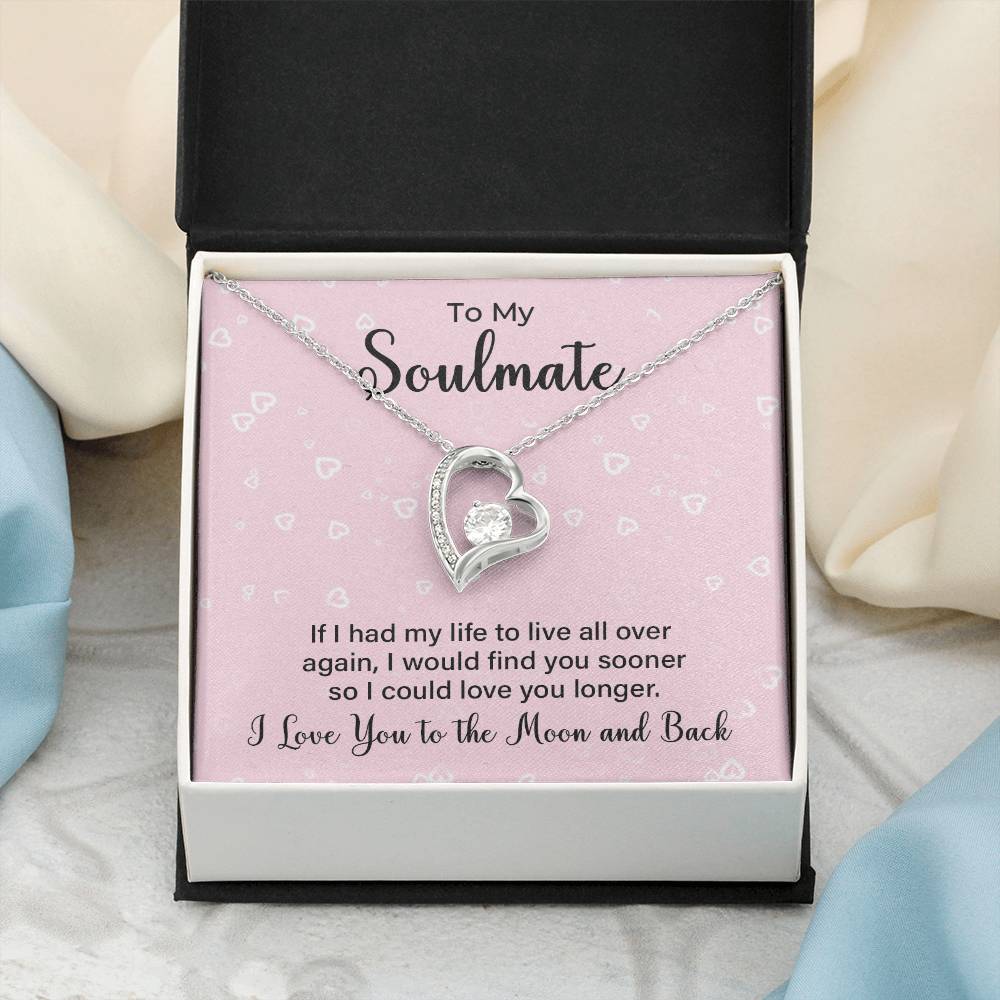Soulmate Necklace Gift for Her with Message Card