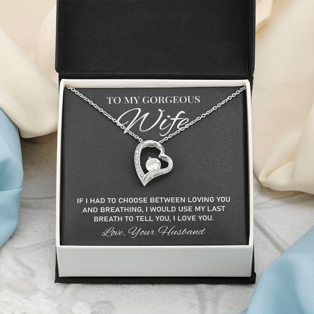 To My Gorgeous, Heartfelt Necklace For Wife Loving Jewelry For Romantic Love Sweet Pendant For A Special Bond Sentimental Necklace Heartwarming Gift From Husband Sentimental Pendant Appreciation Necklace Thoughtful Gift Special Necklace