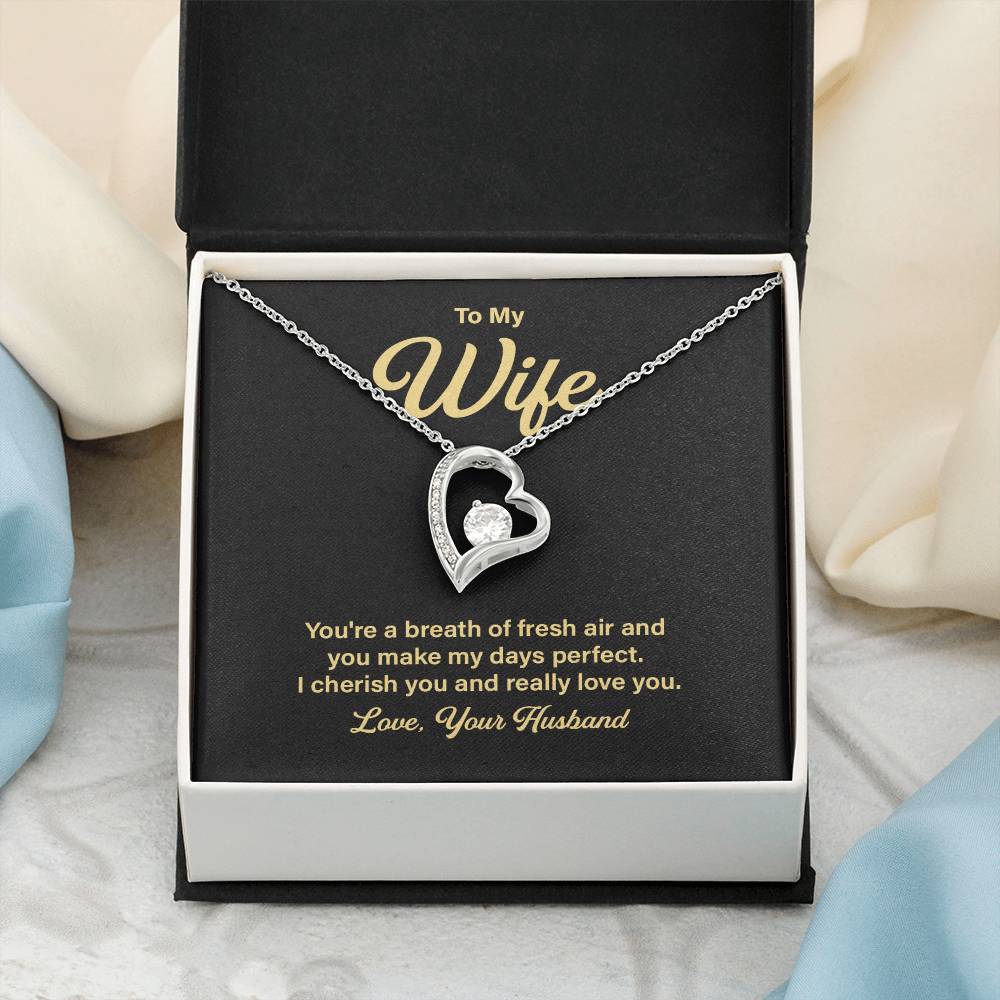 Anniversary Necklace Gift for Wife from Husband – Message Card