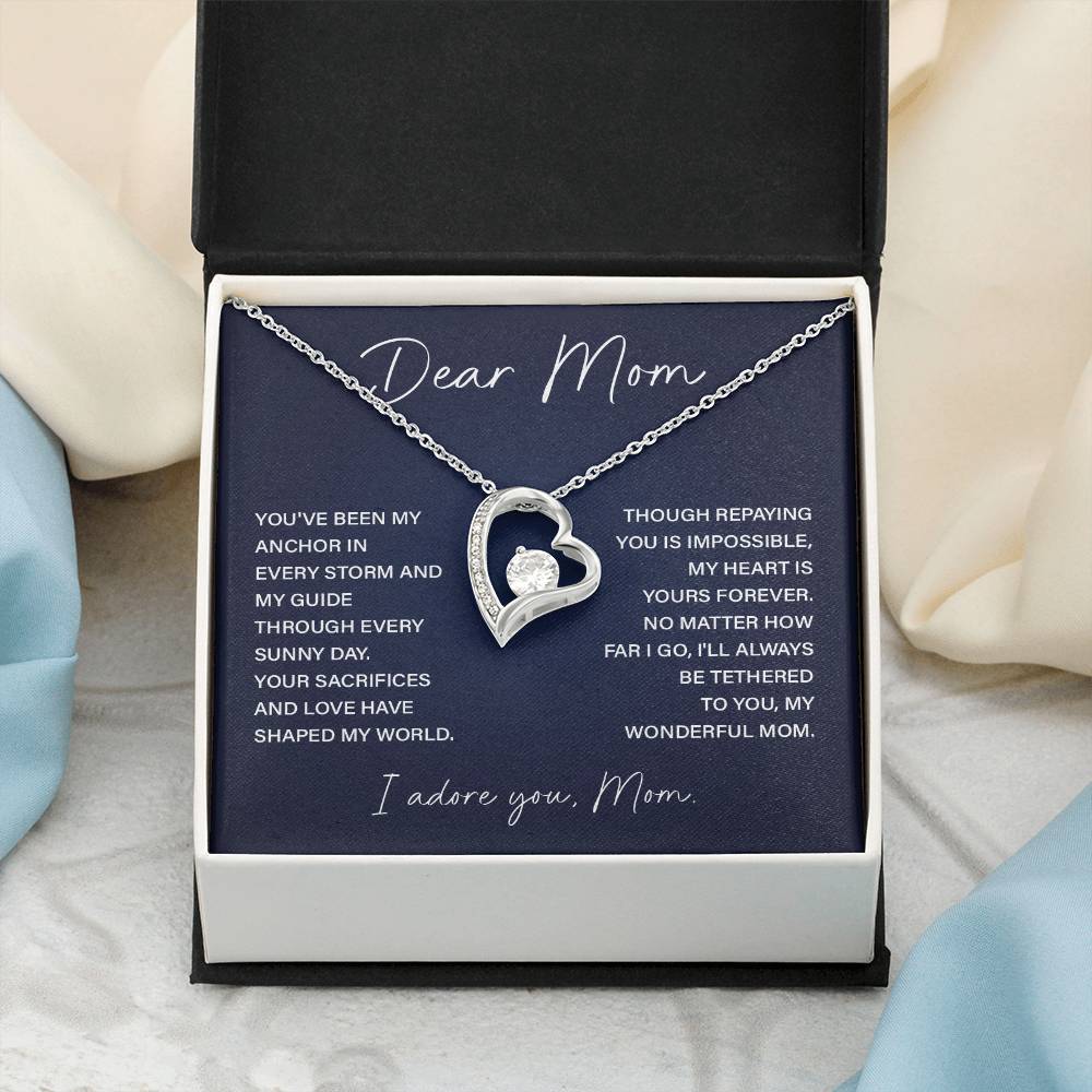 Dear Mom Mom Anchor Necklace Mother’s Love Gift Wedding Necklace Birthday Gift Necklace Guide Necklace Appreciation Pendant Anniversary Mom Gift Christmas Pendant Mom-child Bond Necklace Grandma Love Gift Valentine Necklace Gift