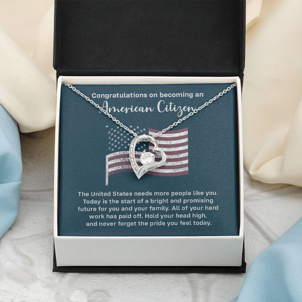 Congratulations Necklace For New American Citizen Necklace For New American Citizen Necklace With Citizenship Message Gift For New American Adventure Necklace For Pursuing Your Dreams Necklace For New Adventure As U.s. Citizen