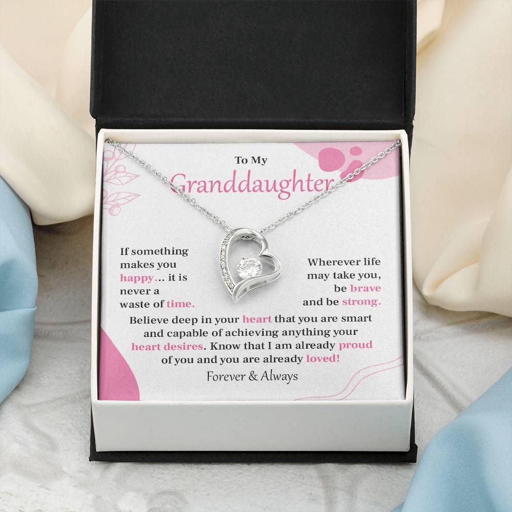 Encouraging Granddaughter Necklace with Heartfelt Message