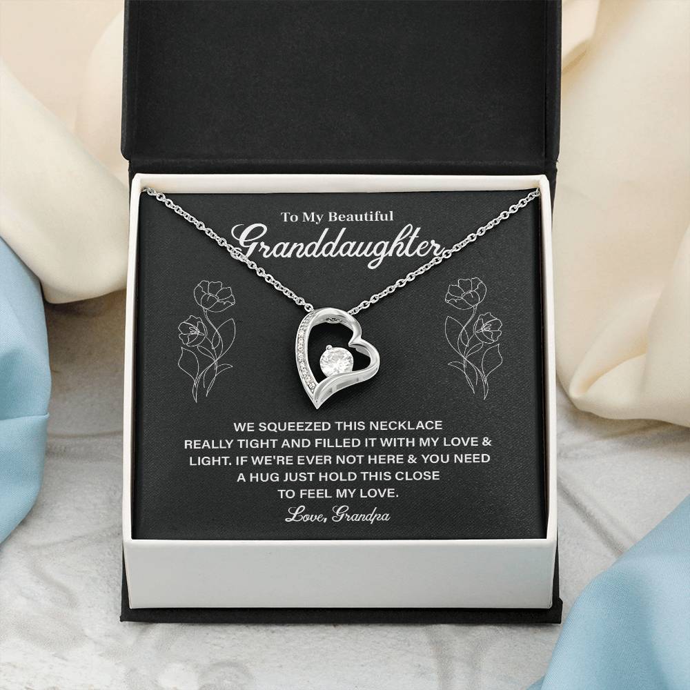 Granddaughter Necklace Gift from Grandpa – Message Card