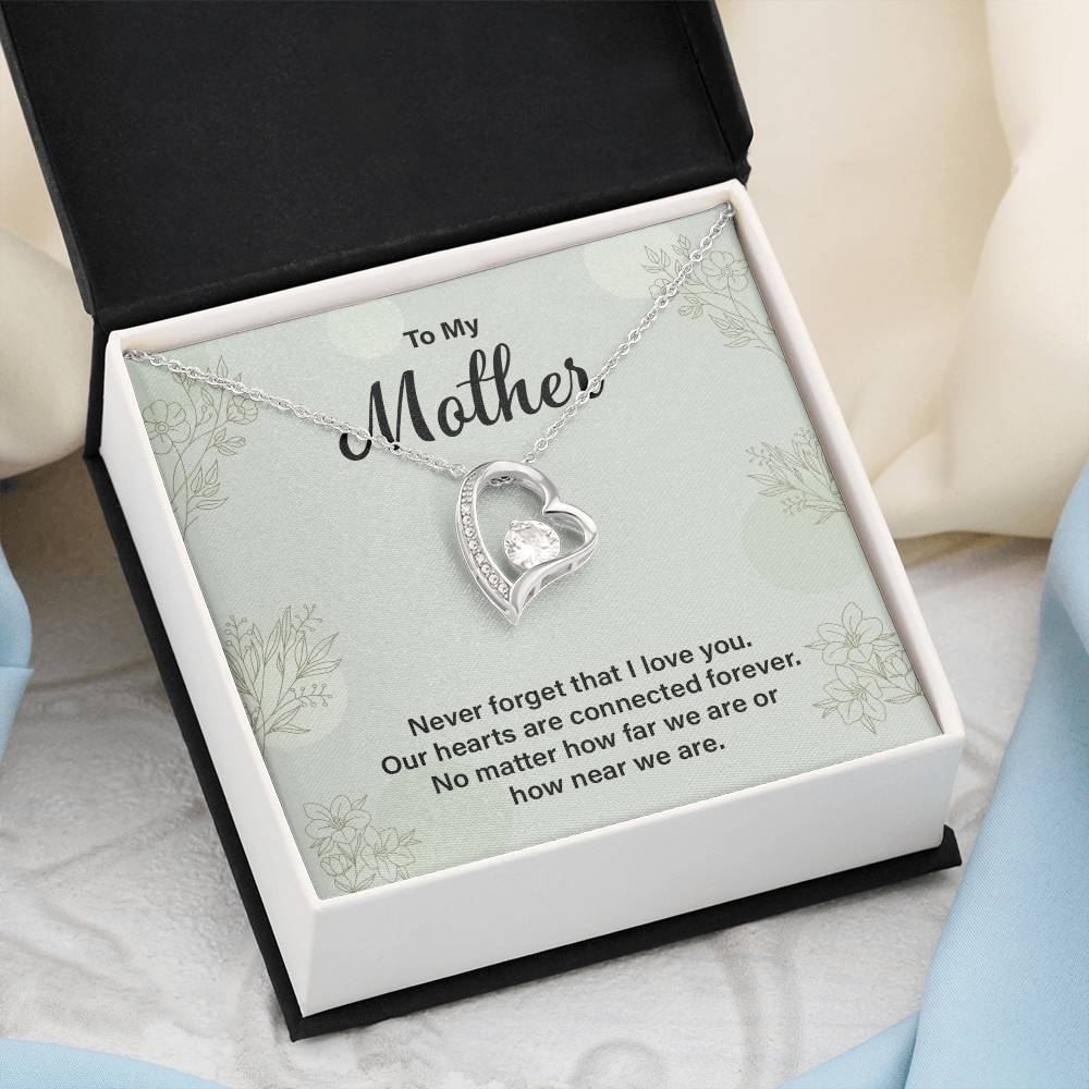 Heart Necklace Gift For Mom From Child With Message Card