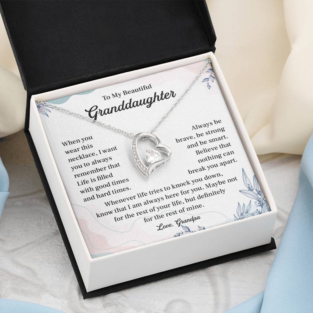 Granddaughter Necklace from Grandpa – Encouraging Message Card
