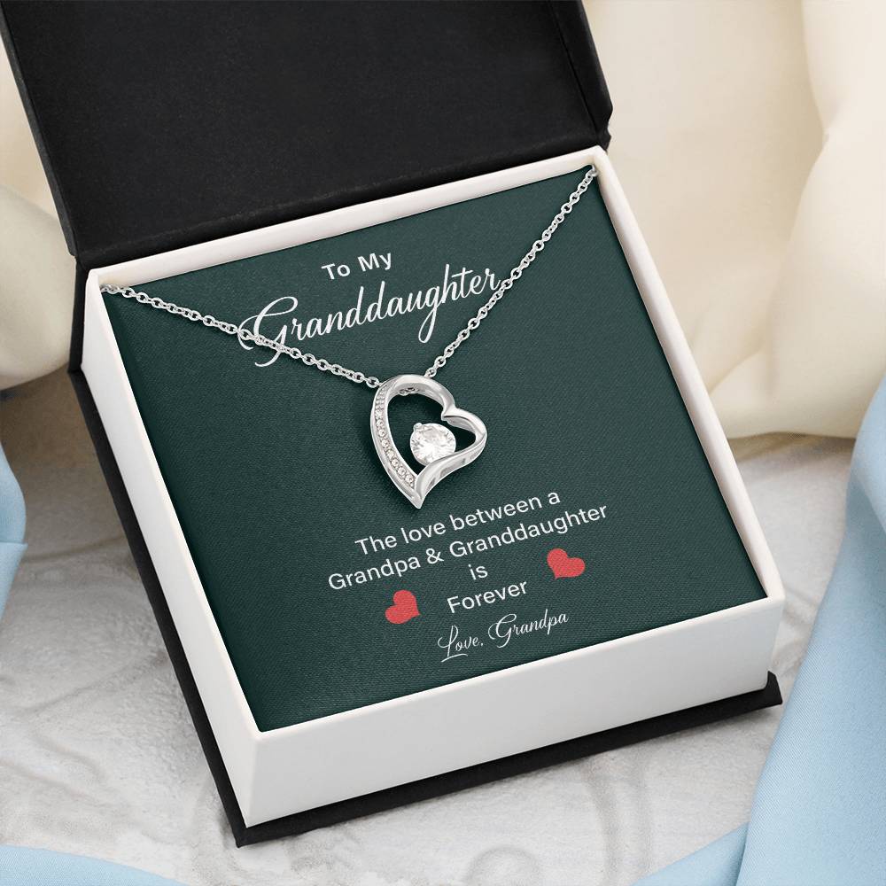 Granddaughter Heart Necklace from Grandpa – Gift Box