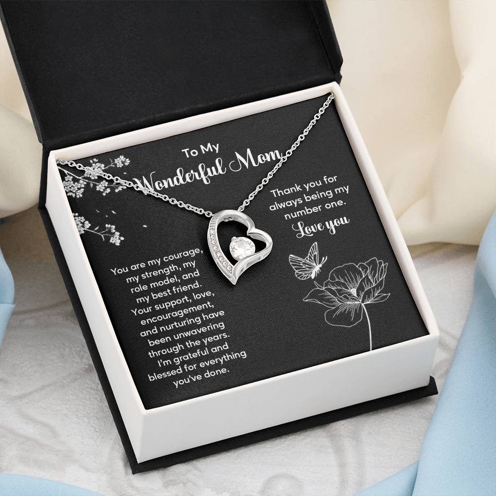 To My Wonderful Mom Elegant Jewelry Thoughtful Necklace For Family Love Sweet Gift For A Best Friend Heartfelt Necklace For Support And Care Sentimental Jewelry Thank You Pendant Beautiful Necklace Loving Gift For A Best Friend Loving Jewelry For Support