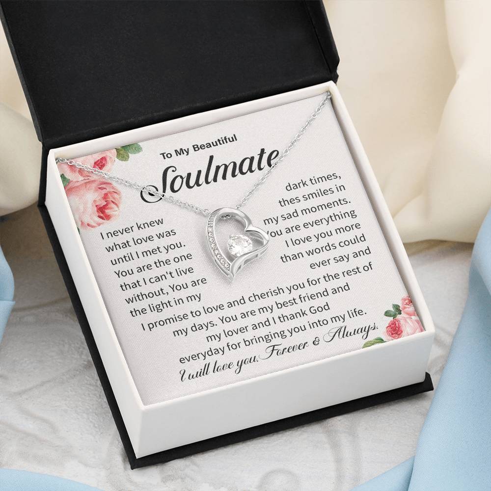 Soulmate Necklace Gift for Her – Love Message Card
