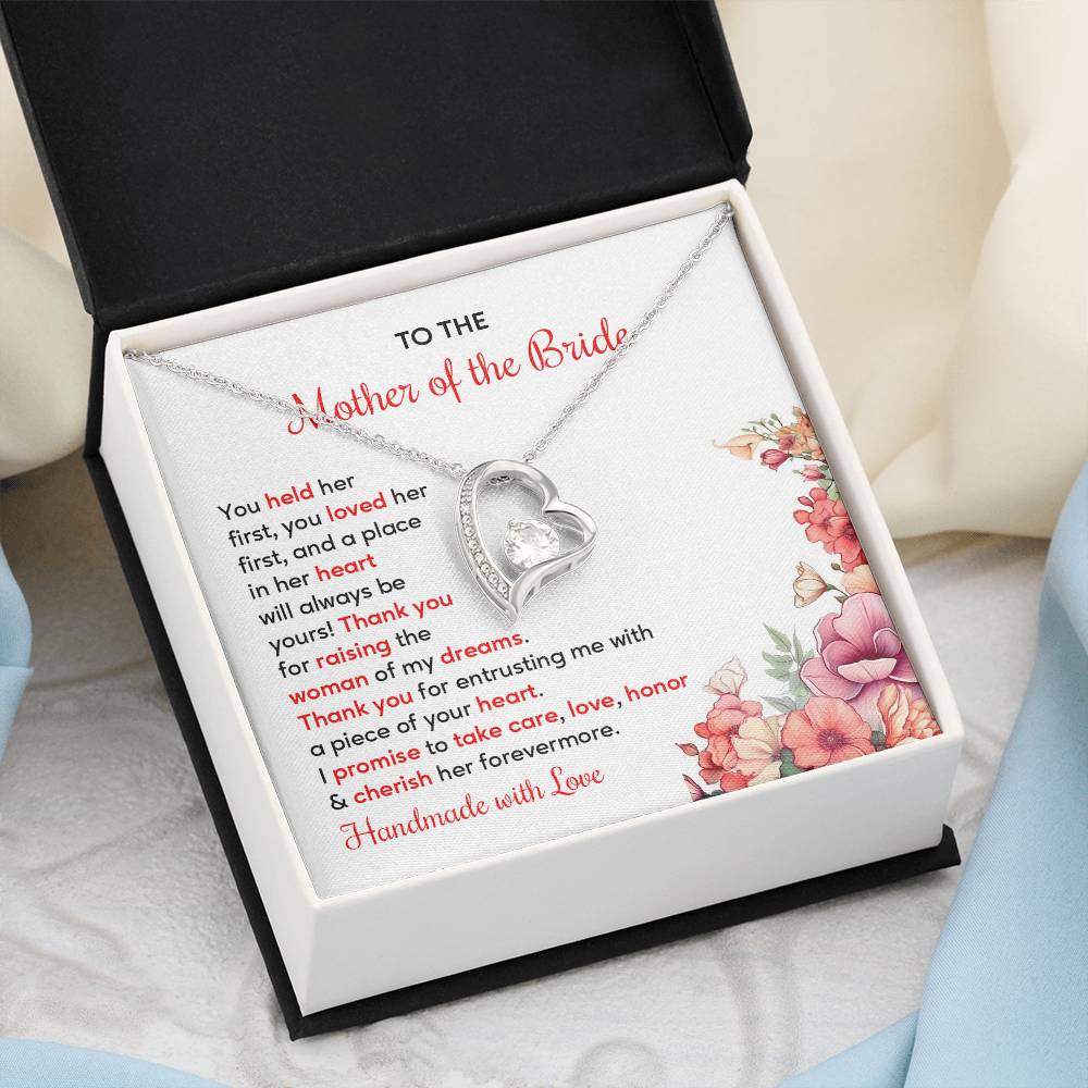 To The Mother Of The Bride, Heartfelt Necklace For Her Loving Jewelry For A Special Bond Thank You Gift For A Mother Sentimental Necklace For Love Appreciation Necklace For Her Beautiful Necklace Elegant Jewelry For Family Bond Thoughtful Necklace