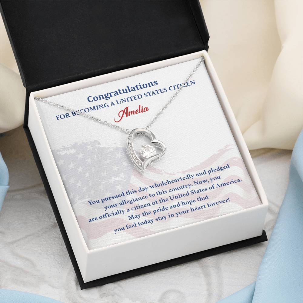 Congratulations Necklace For New U.s. Citizen Amelia Necklace For New U.s. Citizen Pledge Of Allegiance Necklace Gift For New U.s. Patriot U.s. Citizenship Success Necklace Gift For Citizenship Celebration Necklace For Proud New Citizen