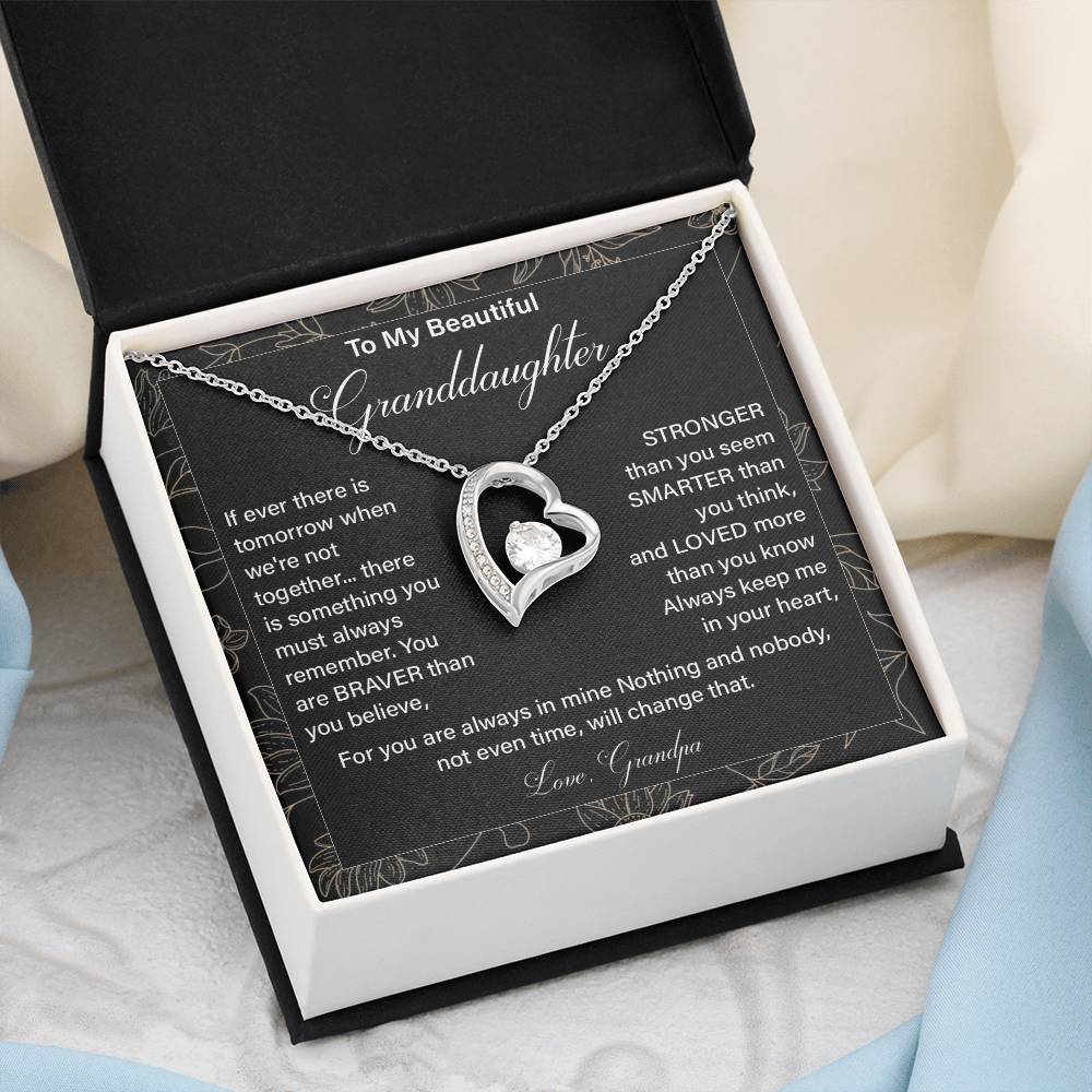 Granddaughter Necklace from Grandpa with Gift Card