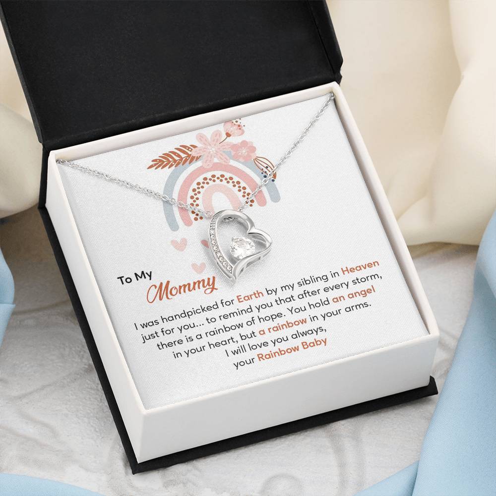 Rainbow Baby to Mom Necklace Gift with Message Card