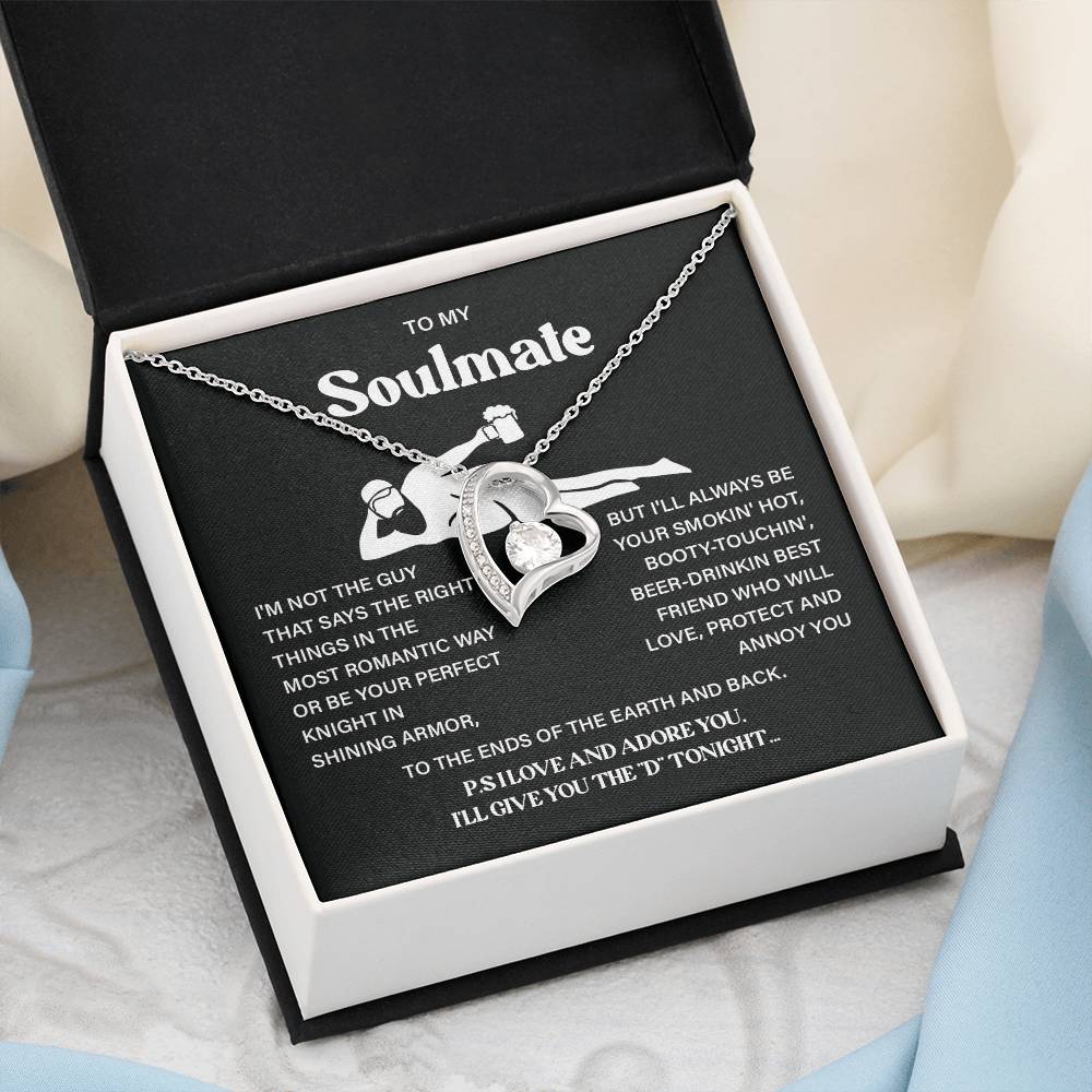 Funny Soulmate Necklace Gift – Message Card & Box