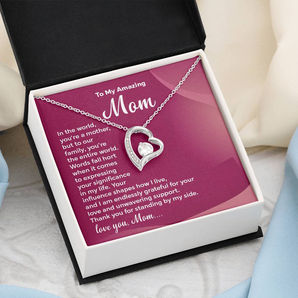 Mom Necklace Gift with Loving Message Card