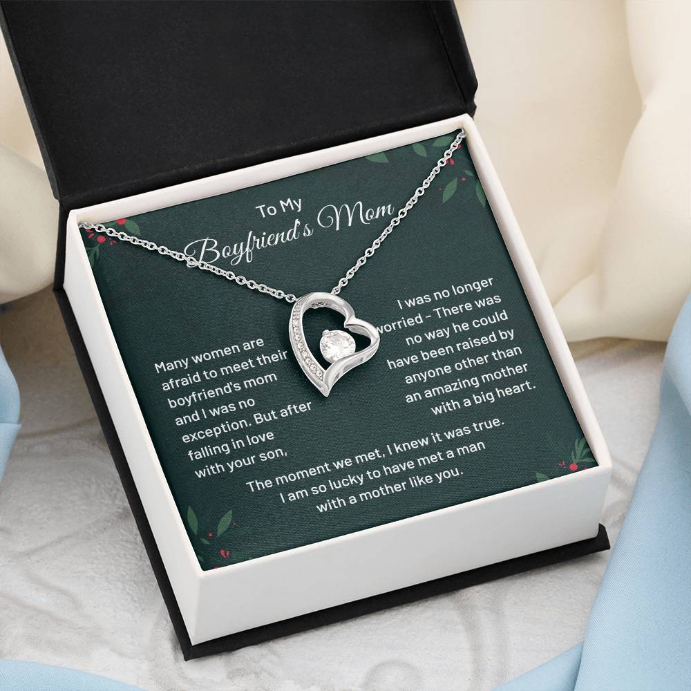 Boyfriend’s Mom Necklace Gift with Message Card