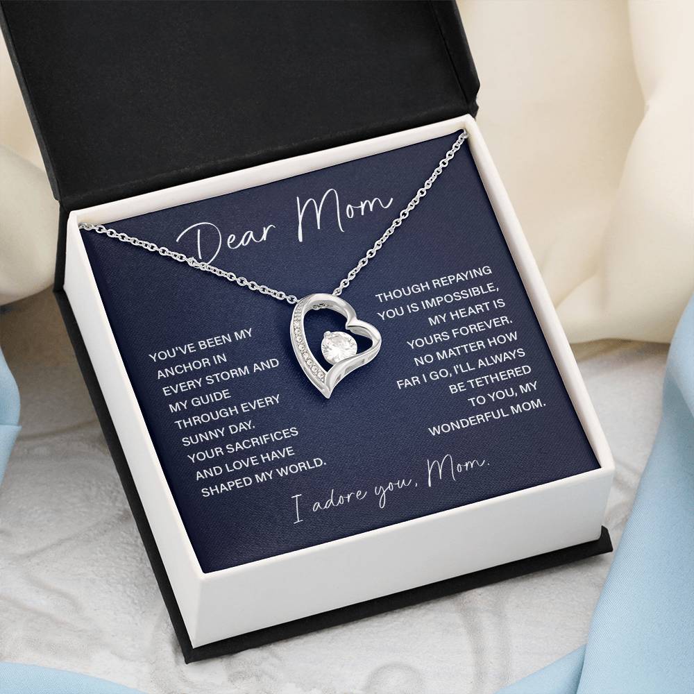 Dear Mom Mom Anchor Necklace Mother’s Love Gift Wedding Necklace Birthday Gift Necklace Guide Necklace Appreciation Pendant Anniversary Mom Gift Christmas Pendant Mom-child Bond Necklace Grandma Love Gift Valentine Necklace Gift