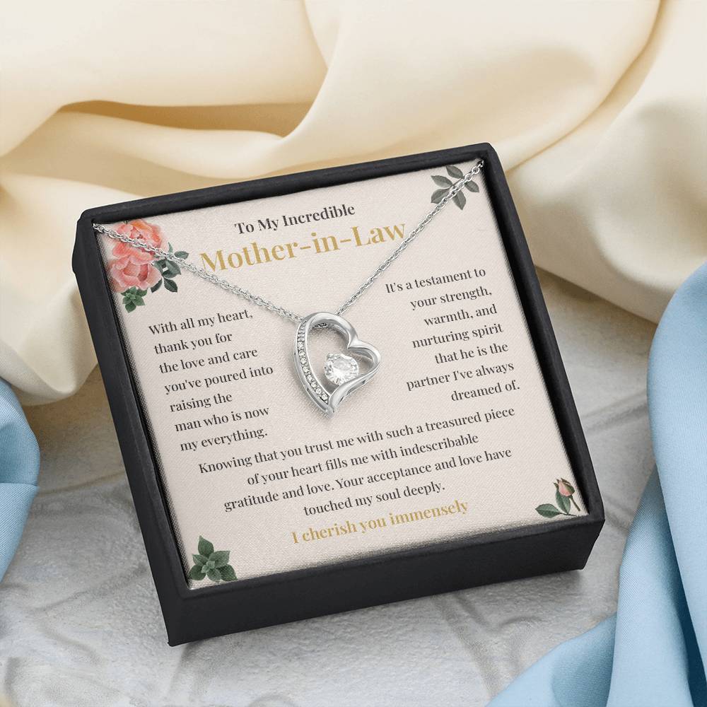 Mother-in-Law Gift from Bride with Heart Necklace