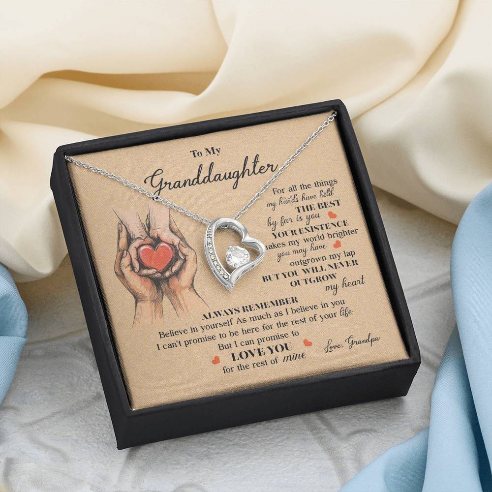 Granddaughter Necklace from Grandpa with Message Card