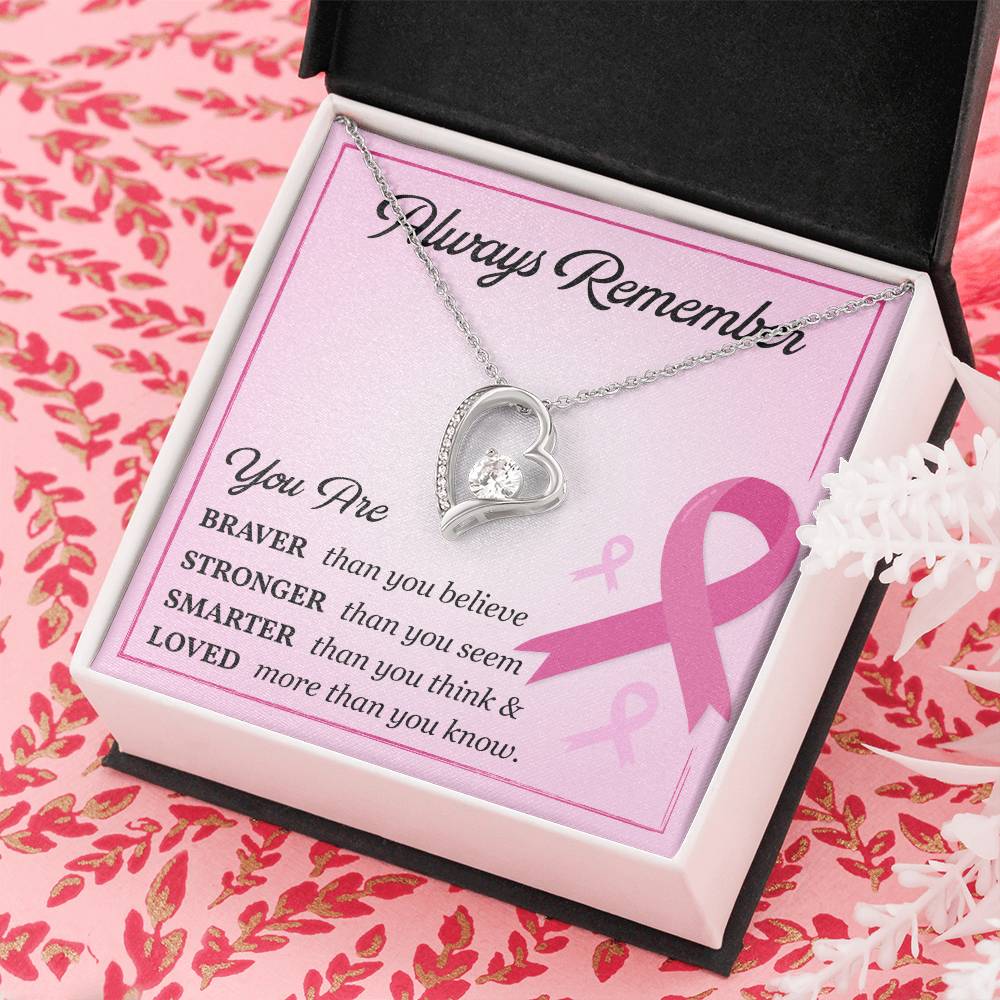 Breast Cancer Support Necklace with Card Gift Box