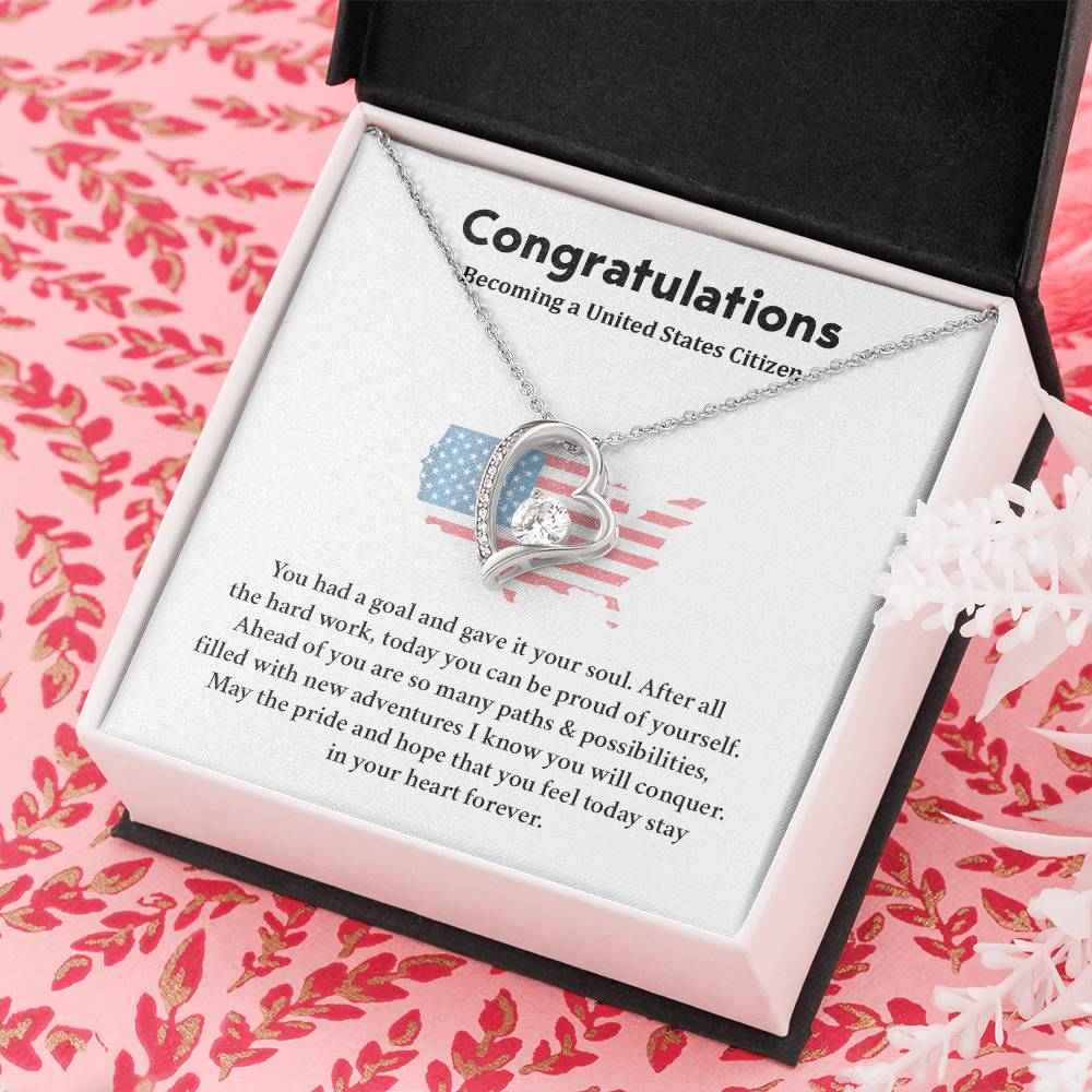 Congratulations Necklace For New U.s. Citizen  Necklace For New U.s. Citizen Gift For U.s. Citizenship Ceremony Necklace For Achieving U.s. Citizenship Jewelry For New U.s. Citizen Gift For U.s. Citizenship Achievement Necklace For U.S Citizenship Journey