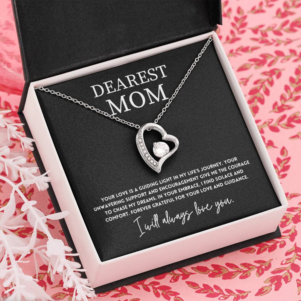 Dearest Mom, Best Necklace Gift From Son Necklace With Heartfelt Message Thoughtful Necklace Gift Best Mother’s Day Necklace Gift Jewelry Gift Love And Support Necklace Gift Inspirational Jewelry Gift Heart Pendant Necklace