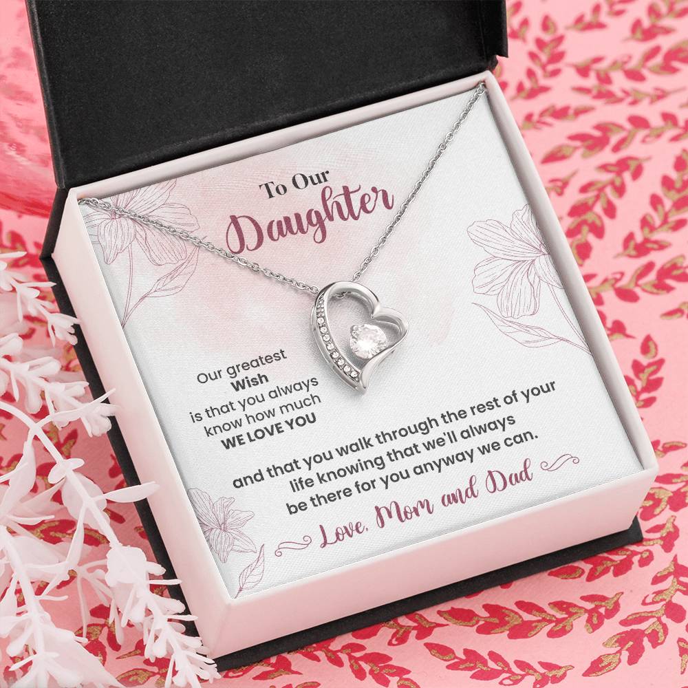 To Our Daughter Heartfelt Jewelry Gift Gift From Your Mom And Dad Caring Gift For Daughter Supportive Daughter Necklace Family Love Jewelry Gift Daughter's Journey Jewelry Best Wishes Jewelry Daughter's Strength Necklace Emotional Support Gift Warm Wishes