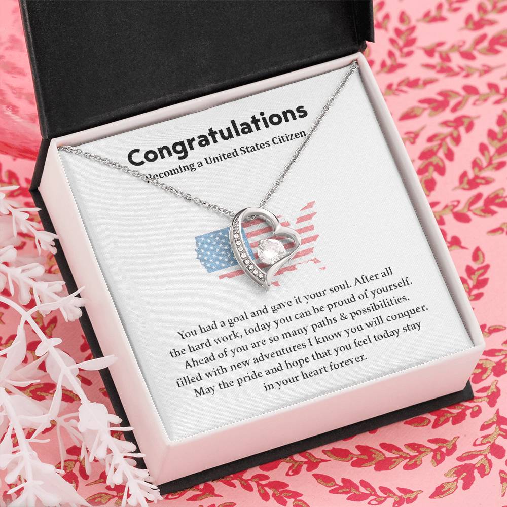 Congratulations Necklace For New U.s. Citizen  Necklace For New U.s. Citizen Gift For U.s. Citizenship Ceremony Necklace For Achieving U.s. Citizenship Jewelry For New U.s. Citizen Gift For U.s. Citizenship Achievement Necklace For U.S Citizenship Journey