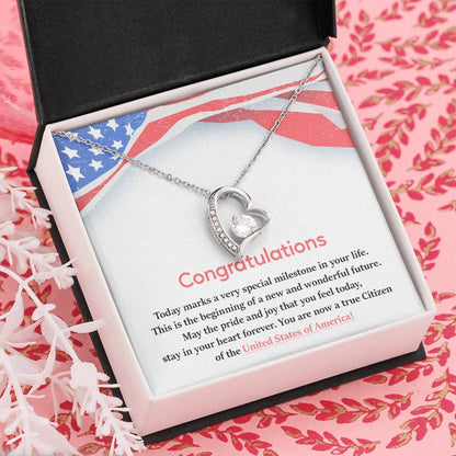 Congratulations Necklace For New U.s. Citizen Necklace For New U.s. Citizen Gift For New American Citizen Necklace With Citizenship Message Necklace For Official U.s. Citizen Gift For New U.s. Patriot Jewelry For New U.s. Citizen Jewelry For U.s.