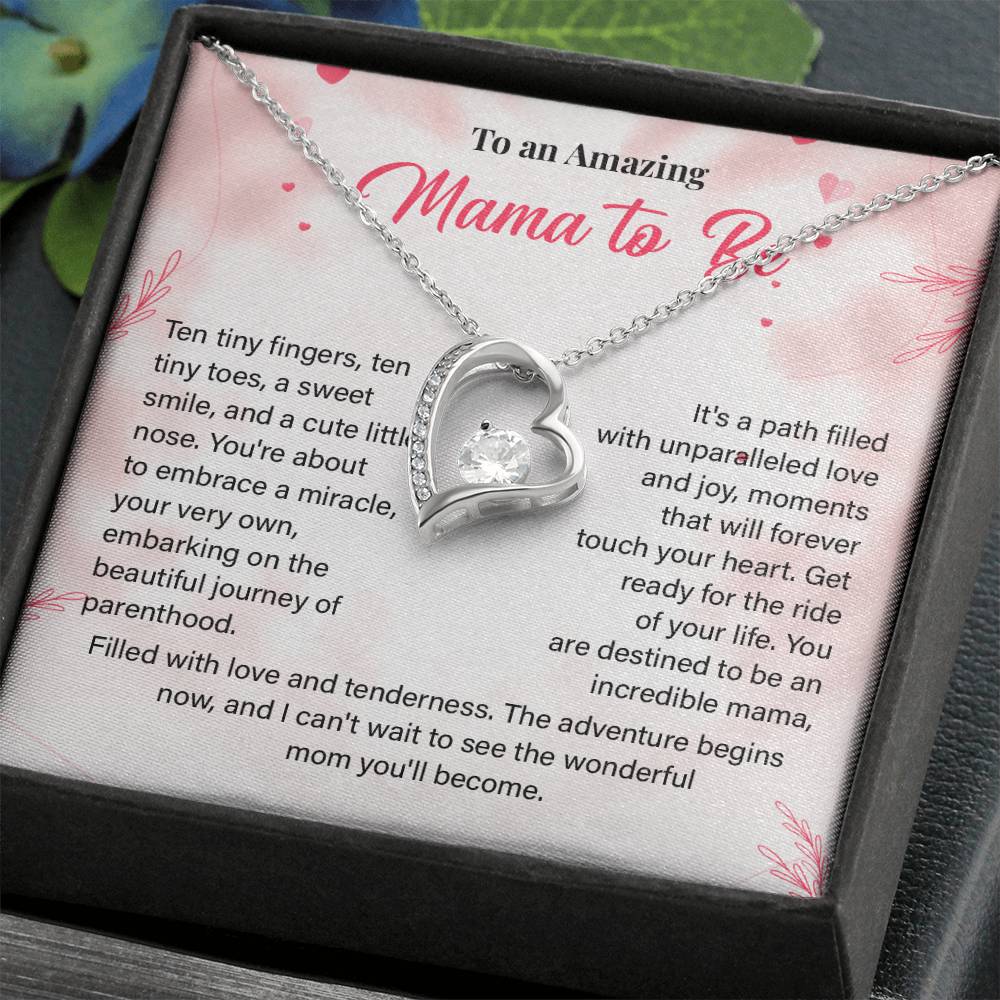 Mama to Be Necklace Gift for New Mom with Heart Pendant