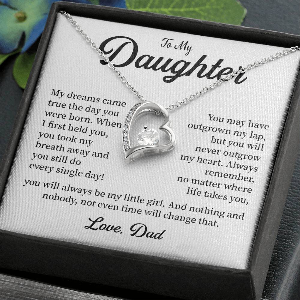 To My Daughter Necklace from Dad – Forever in My Heart Gift