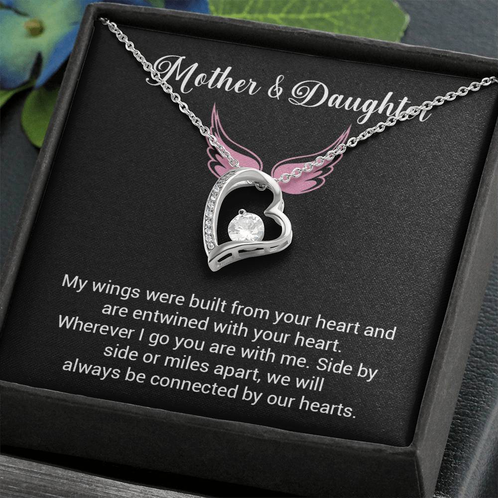 Mother & Daughter Necklace – Wings of Love Message Gift Box