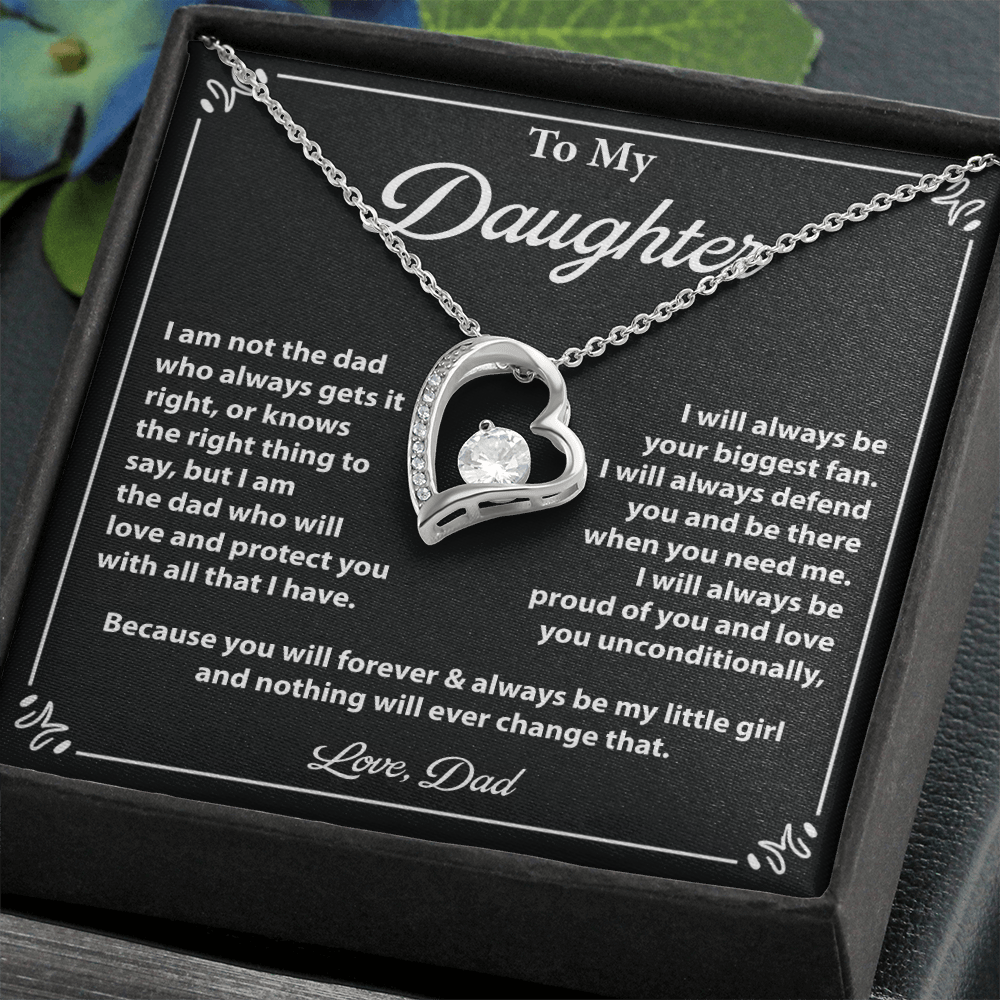 Daughter Necklace Gift from Dad with Message Card