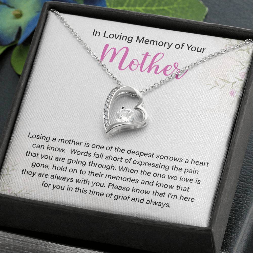 In Loving Memory Necklace For Mother – Sentimental Memorial Jewelry Gift, Her Love Lives On,' Comforting Keepsake For Support And Treasured Memories