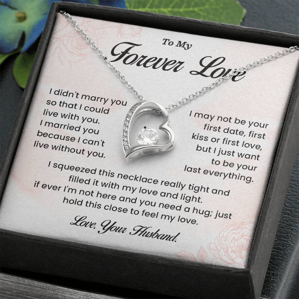 Forever Love Necklace Gift from Husband with Card